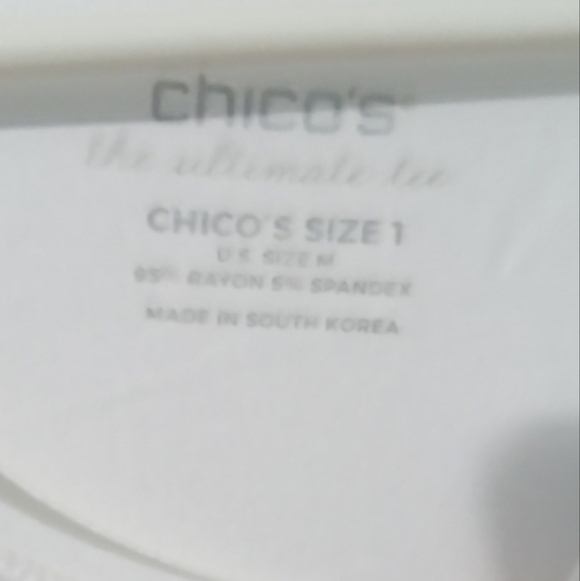 Chico's White and Gold Long Sleeve Tee - Picture 3 of 4